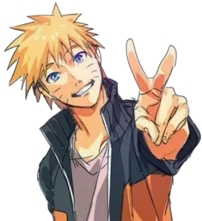 ✌️ Naruto Anime, Manga, Naruto, Uzumaki, Ninja, Friedenszeichen, Cartoon telegram sticker