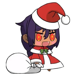 😌 Chibi, Anime, Natal, Sinterklas, Gadis telegram sticker