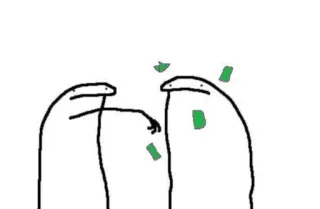 🤑 florkofcows, money, cartoon, meme, celebration telegram sticker
