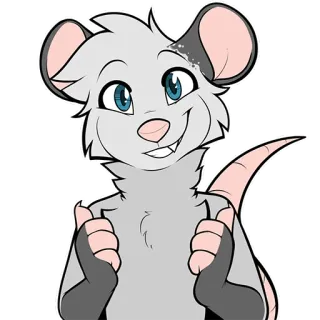 👍 opossum, pollice in su, cartone animato, animale, carino telegram sticker