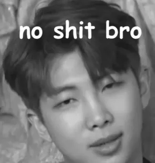 😐 RM no shit bro RM, มีม, K-pop, จริงดิ telegram sticker