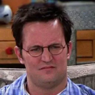 😐 Chandler Bing Friends Chandler Bing, Friends, sitcom, television, portrait, Matthew Perry telegram sticker