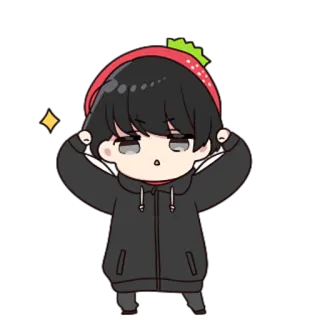 💪 sticker, dessin animé, animé, mignon, chibi whatsapp sticker