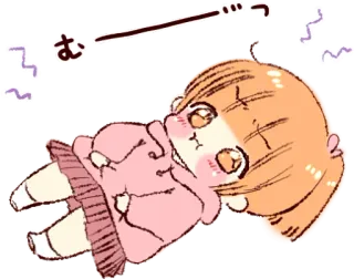😠 む Anime, Mignon, Manga, Kawaii, Personnage, Japonais telegram sticker