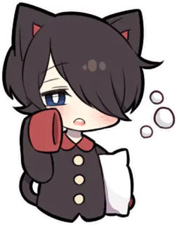 😪 Chibi, Anime, Katze, Süß, Kawaii, Kunst, Illustration whatsapp sticker