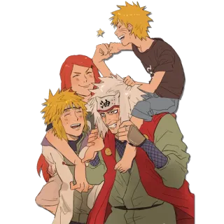 😶 Naruto ナルト, アニメ, 家族, ミナト, クシナ, 自来也 telegram sticker
