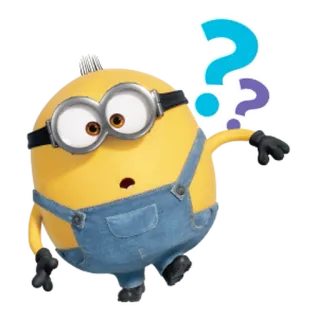 🍋 Minion Despicable Me Minion, Frage, Cartoon, verwirrt telegram sticker
