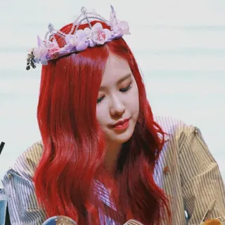 🌋 Rose kpop, певец, музыка, роза, blackpink, корона, рыжие волосы telegram sticker