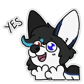 😃 YES cartoon, dog, yes, approval, happy, cute, cheerful whatsapp sticker
