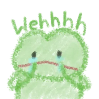 😭 Wahhhh triste, chorando, sapo, fofo, desenho animado, kawaii, emoção telegram sticker