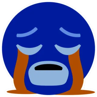 😭 triste, chorando, azul, emoji, lágrimas, expressão telegram sticker
