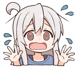 😰 anime, gadis, takut, khawatir, gugup, berkeringat telegram sticker