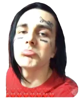 😔 man, person, tattoo, face, portrait whatsapp sticker