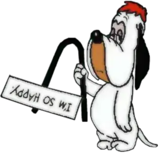 😱 Droopy I'M SO HAPPY desenho animado, cachorro, triste, feliz, engraçado whatsapp sticker