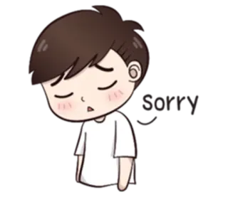 😔 Sorry desculpa, triste, desculpa, arrependimento, desenho animado telegram sticker