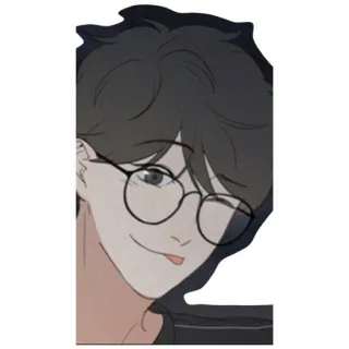 😋 kartun, orang, kacamata, pria, karakter, ilustrasi telegram sticker