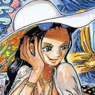 🌟 Nico Robin One Piece Nico Robin, One Piece, anime, manga, character, woman, hat telegram sticker