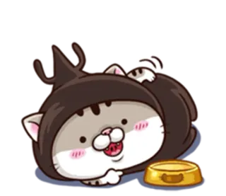 👹 Katze, niedlich, Aufkleber, Tier, Cartoon, Essen, Haustier, kawaii whatsapp sticker