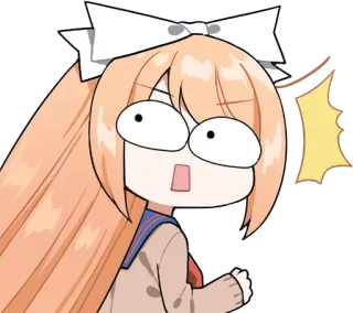 😨 anime, desenho animado, chocado, surpreso, exclamação, fofo telegram sticker