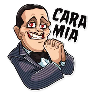 😍 CARA MIA italiano, amor, expresión, dibujos animados, formal telegram sticker