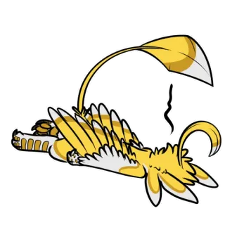 🥞 Furry, Ave, Desenho animado, Personagem, Amarelo, Branco telegram sticker