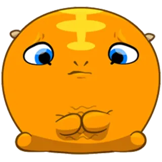😖 stiker, oranye, sedih, imut, kartun, karakter, emoji whatsapp sticker