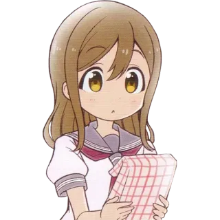 📦 anime, girl, school uniform, present, cute, character, cartoon telegram sticker