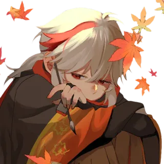 😞 Kaedehara Kazuha Genshin Impact Anime, Kazuha, Genshin Impact, Video game telegram sticker