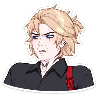 😳 Anime, Adesivo, Espressione, Cartone animato, Arrabbiato, Personaggio telegram sticker