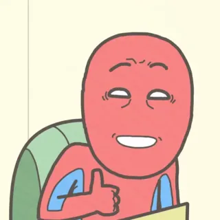 😄 Cartoon, Figur, Daumen hoch, Like, Zustimmen, Positiv telegram sticker