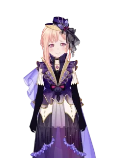 🥮 Anime, Vrouw, Meisje, Jurk, Paars, Jurk telegram sticker