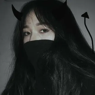 🔨 diable, cornes, queue, femme, portrait whatsapp sticker