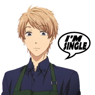 🤵‍♂ I'M SINGLE Anime, Single, Capelli biondi, Fumetto, Cartone animato, Maschio telegram sticker