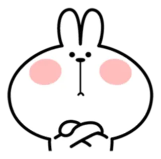 😑 konijn, schattig, sticker, cartoon telegram sticker
