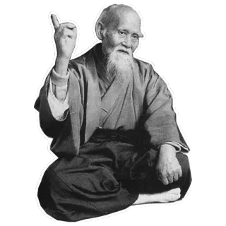 ☝ man, old, white, wise, beard, sitting telegram sticker