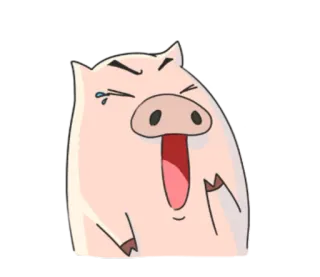 😏 babi, binatang, kartun, ceria, ekspresi, stiker, humor telegram sticker