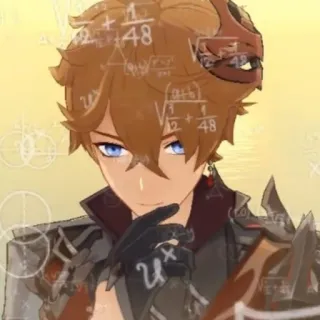 🤔 Tartaglia Genshin Impact Anime, Videojuego, Personaje, Genshin Impact, Tartaglia, Matemáticas whatsapp sticker
