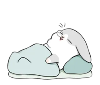 😊 conejo, durmiendo, lindo, animal, dibujos animados, conejito, siesta telegram sticker