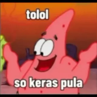 😀 Patrick Star SpongeBob SquarePants tolol
so keras pula Patrick Star, Spongebob Squarepants, kartun, lucu, meme telegram sticker