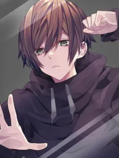 👀 anime, anak laki-laki, hoodie, imut telegram sticker