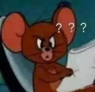 🐭 Jerry Mouse Tom and Jerry Cartone animato, Topo, Confuso, Punti interrogativi telegram sticker