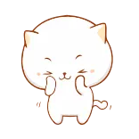 🤭 gato, lindo, kawaii, animal, sticker, dibujos animados telegram sticker
