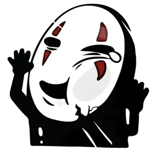 🤗 No-Face Spirited Away ผีไร้หน้า, Spirited Away, จิบลิ, อนิเมะ, คาวาอิ, ตัวละคร telegram sticker