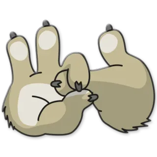 💞 beleidigende Geste, Tier, Faultier, Friedenszeichen, zwei Finger telegram sticker