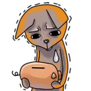 💻 dog, puppy, sad, piggy bank, finance, economy, savings, investment telegram sticker