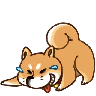 😂 cane, shiba inu, meme, emoji, divertente, che ride telegram sticker