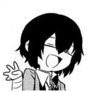🍃 Osamu Dazai Bungo Stray Dogs anime, manga, chibi, bungo stray dogs, osamu dazai, cute telegram sticker