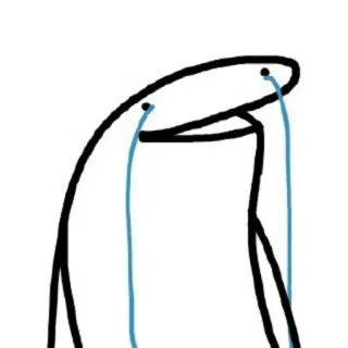😭 streepmannetje, huilen, tranen, verdrietig, emotioneel, cartoon, illustratie telegram sticker