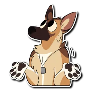 🙄 pies, zwierzę, kreskówka, owczarek niemiecki, zwierzę domowe, zmieszany telegram sticker