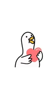 🌟 duck, heart, love, cartoon, animal, cute telegram sticker